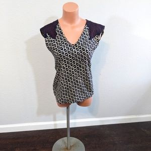 Dries van Noten Printed Cotton Tank Top with Embroidery // Medium